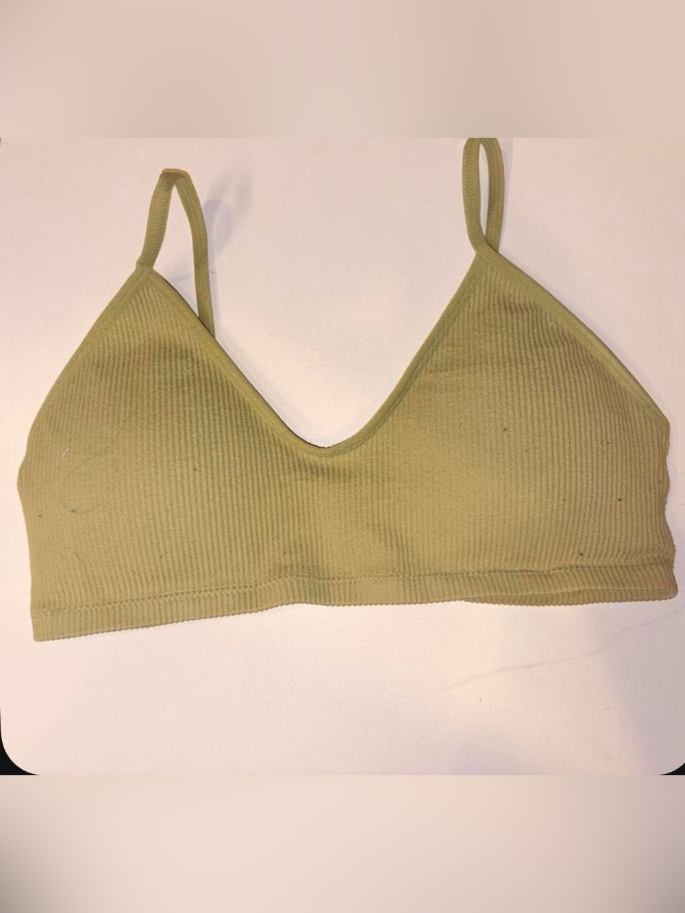 Forever 21 Ribbed Bralette in Olive